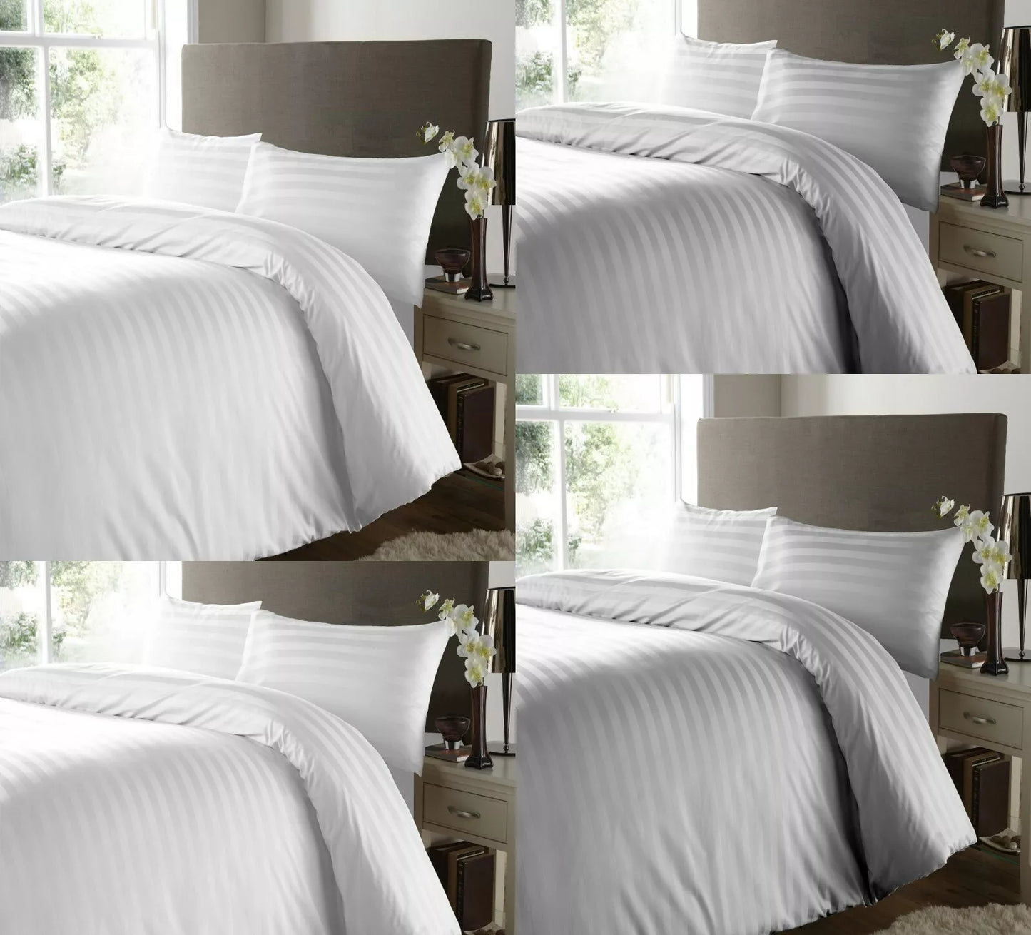 600 THREAD COUNT STRIPE EXTRA DEEP FITTED SHEET 100% EGYPTIAN COTTON DOUBLE KING